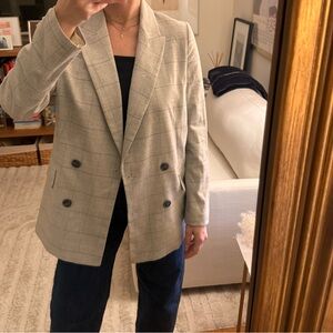 Classic Gray Checkered Blazer
